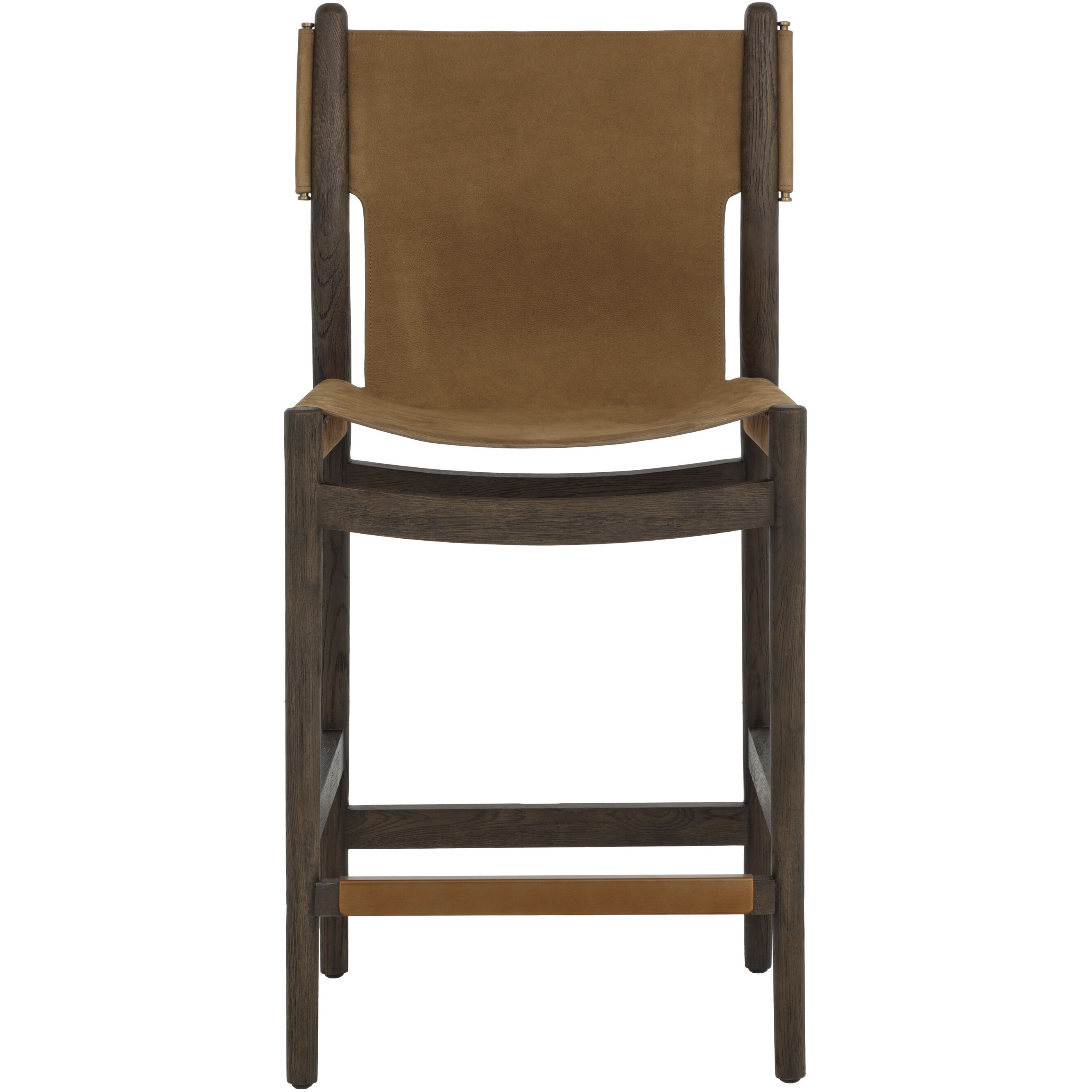 Argus 43.25 inch Nubuck Caramel Leather Counter Stool